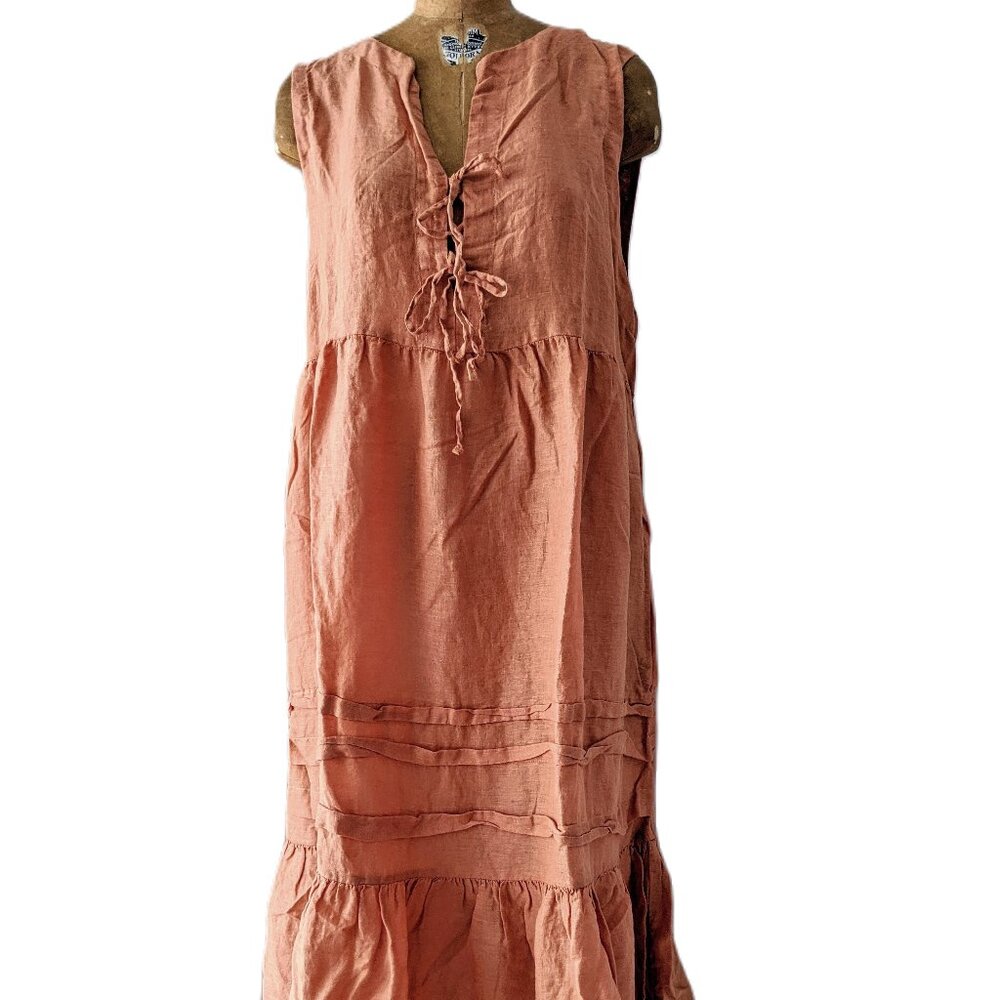 CP SHADES NWT Linen LUCIA Dress ~Pockets~ Sunset $340 XL